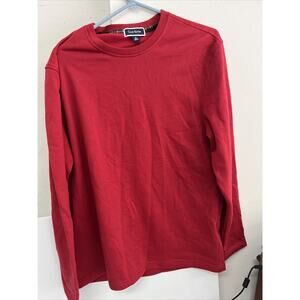 Club Room Men Fleece Crewneck Sweater Long Sleeve Sweatshirt, Red M